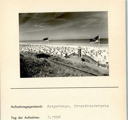 Wangerooge Strandniedergang Foto montiert auf Karton