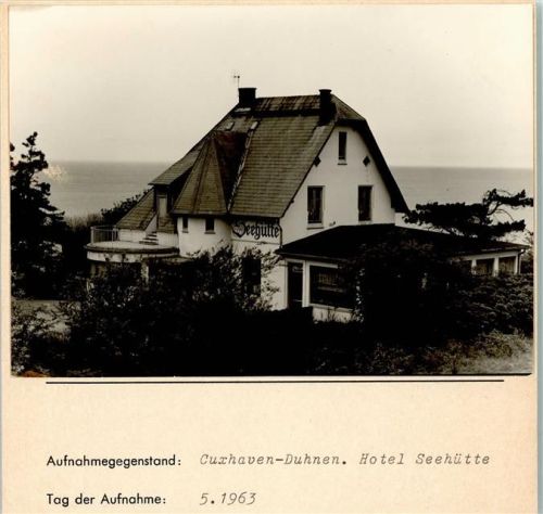 Duhnen Hotel Seehütte Foto montiert auf Karton