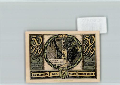Rudolstadt Notgeld Wohnung Schillers Mann gräbt auf Friedhof