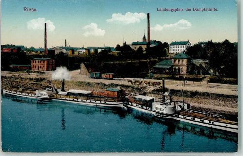 Riesa Landungsplatz Dampfschiffe Libussa u. Johnpenn