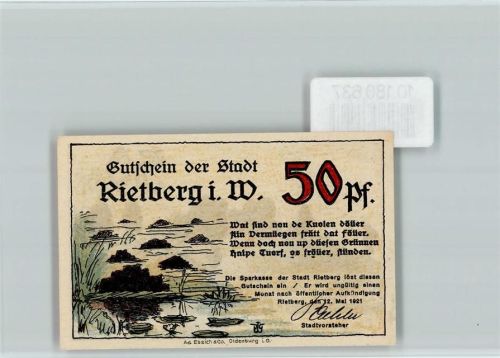 Rietberg Notgeld Schlosswälle