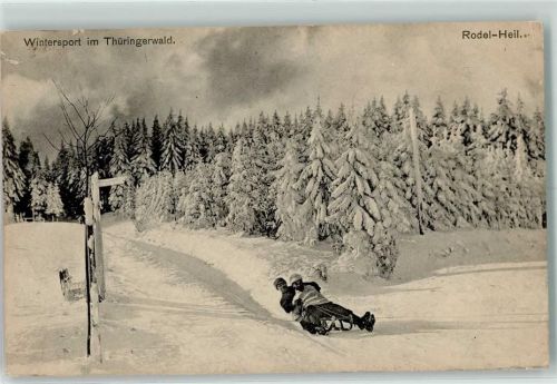 Oberhof 1911 Wintersport im Thüringerwald Rodel-Heil AK