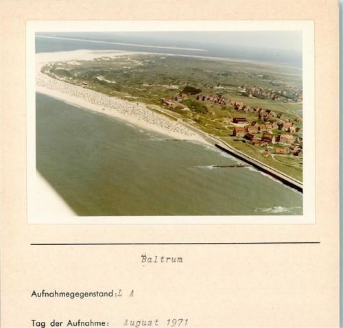 Baltrum Luftaufnahme Foto montiert auf Karton