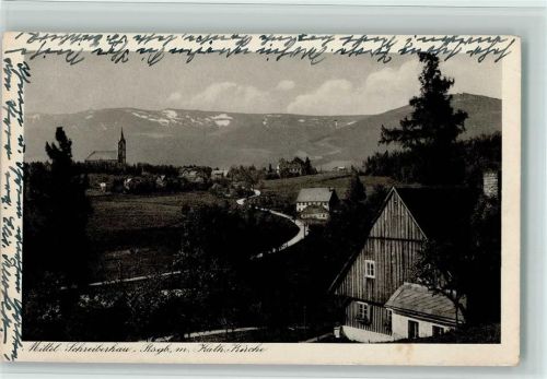 Schreiberhau Ortsansicht mit Kath. Kirche