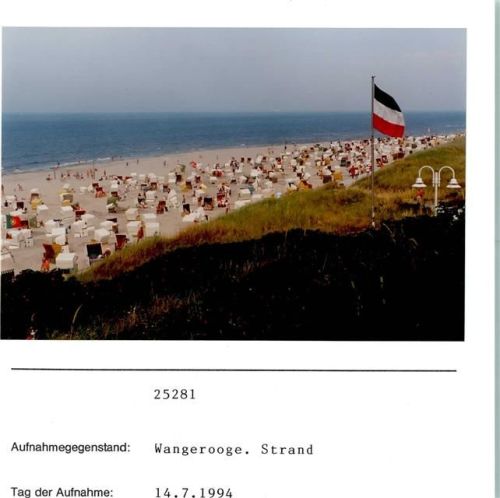 Wangerooge Strand Foto montiert auf Karton