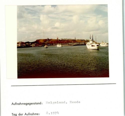 Helgoland Reede Foto montiert auf Karton