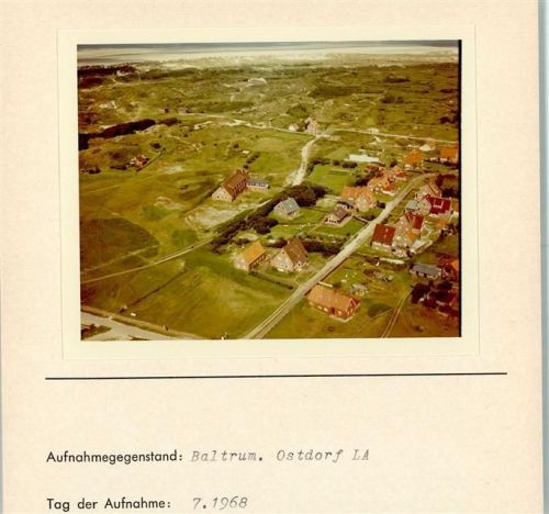 Baltrum Luftaufnahme Ostdorf Foto montiert auf Karton