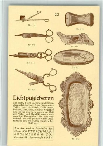Werbung Kretschmar Nr 20 Lichtputzscheren