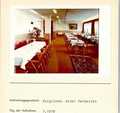 Helgoland Hotel Fernsicht Innenaufnahme Foto montiert auf Karton
