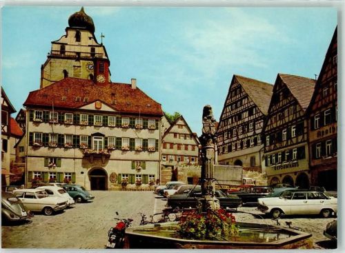 Herrenberg Marktplatz Brunnen Reformhaus Apotheke