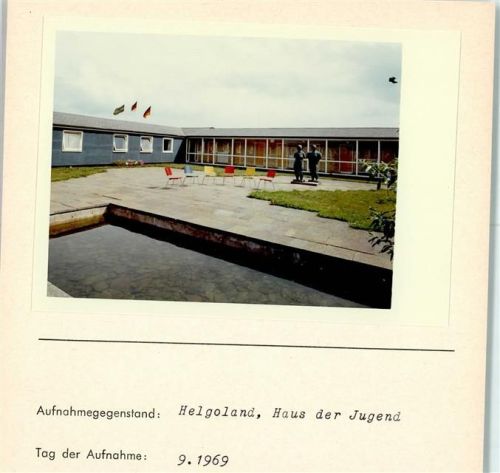 Helgoland Haus der Jugend Foto montiert auf Karton