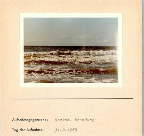 Borkum Brandung Foto montiert auf Karton