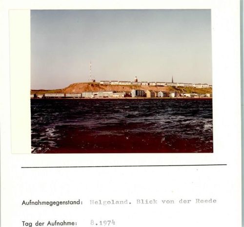 Helgoland Blick von der Reede Foto montiert auf Karton