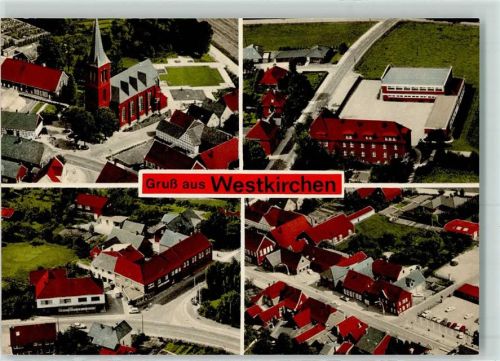 59320 W4722 Westkirchen Gebrauchsspuren Rückseite mit Abschürfungen und Kleberesten Fliegeraufnahme