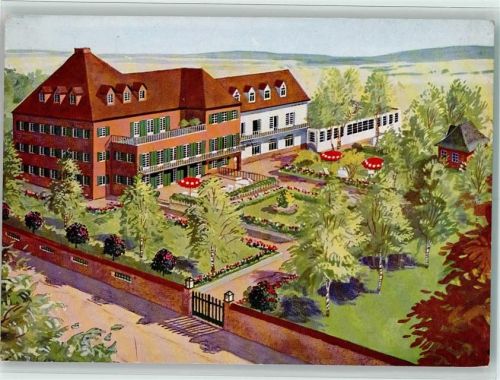 W8939 Bad Wörishofen Kneippkurheim und Öffentliches Bad Sanitas Sanatorium Künstlerkarte
