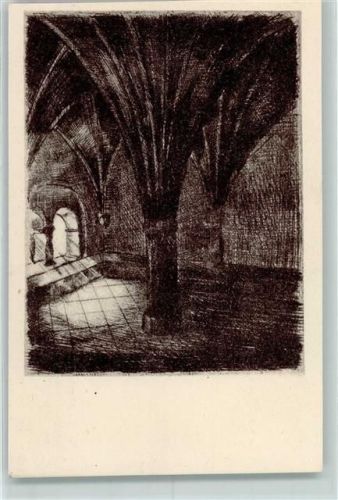 65343 W6228 Eberbach , Kloster Radierung Klsoter Nr. 5 Radierung