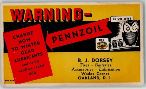 Oakland 1930 Warning Pennzoil Firma Dorsey Wades Corner