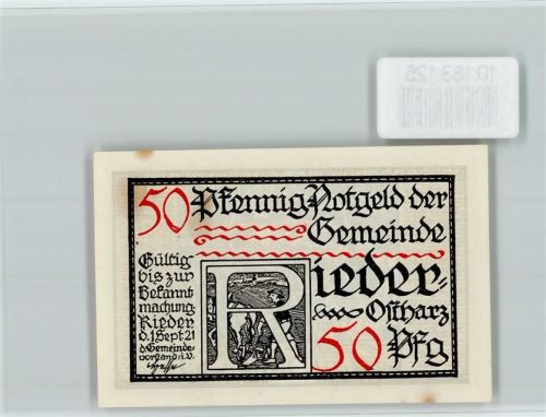 Ballenstedt Notgeld Rieder Ostharz