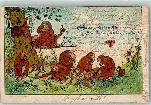 1898 Spruch Lithographie