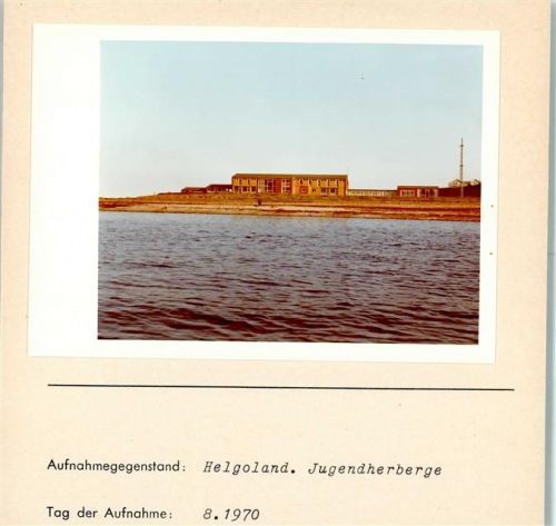 Helgoland Jugendherberge Foto montiert auf Karton
