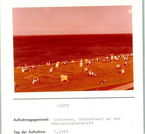 Cuxhaven Grünstrand an der Prinzessinentrift Foto montiert auf Karton