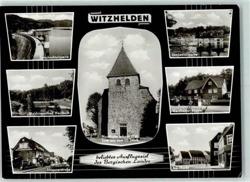 Witzhelden Sengbachtalsperre Waldstrandbad Wersbach Hilgenerstraße Pfarrkirche-Turm Diepentalsperre Wersbacher Mühle Am Markt