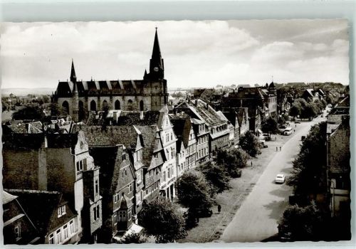 Friedberg Kaiserstraße mit Stadtkirche Rückseite mit Abschürfungen bzw Kleberesten