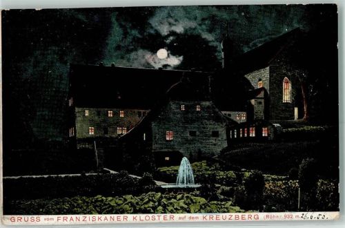 Kreuzberg 1906 Franziskanerkloster Kreuzberg Nachtansicht