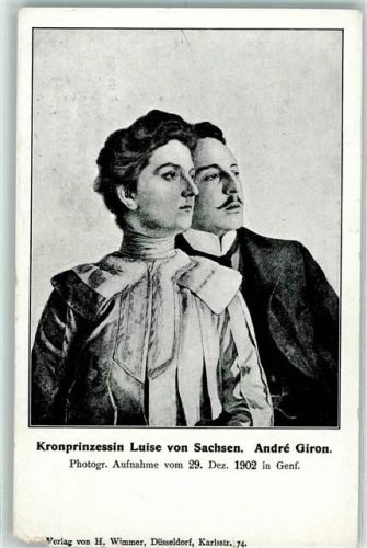 Genève 1900 Kronprinzessin Luise von Sachsen u. Andre Giron 1902 AK