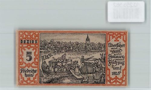 Friedrichshain Notgeld 50 Pfennig Überfahrt Stralauer Fischzug