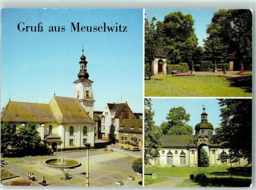 Meuselwitz Markt Leninpark Orangerie Rückseite mit Abschürfungen bzw Kleberesten