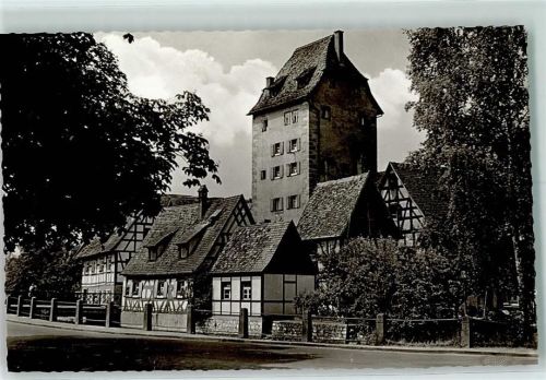 91217 W8562 Hersbruck - Wassertor Rückseite mit Abschürfungen bzw Kleberesten
