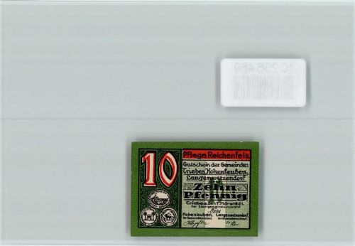 Triebes Notgeld 10 Pfennig Hohenleuben Langenwetzendorf