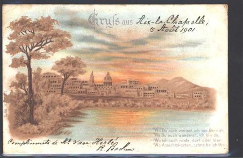 Aachen 1901 Reliefdruck Spruch