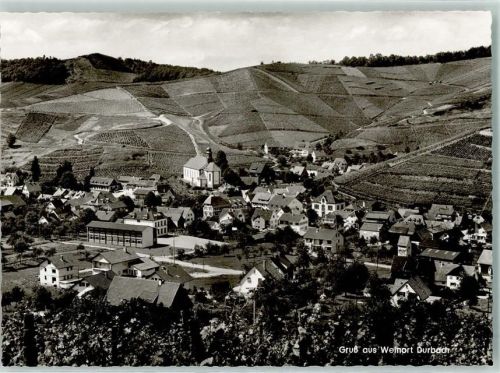 Durbach Rückseite mit Abschürfungen und Kleberesten Weinberge
