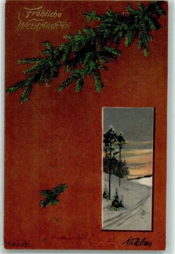 1905 Weihnachten Tannenzweig Verlag Winkler & Voigt 5587 AK