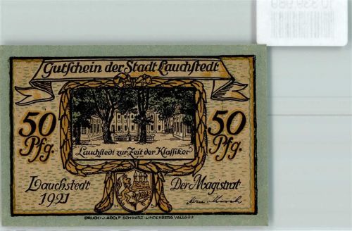 Bad Lauchstädt 50 Pfennig Notgeld Goethe und Schiller