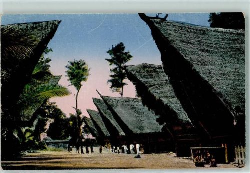 Sumatra Rheinische Mission in Sumatra Bataksche dorf AK