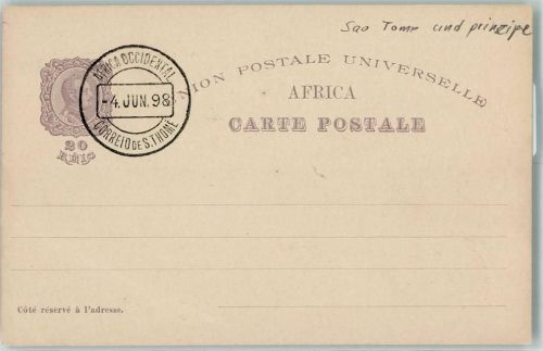 1898 Stempel Africa Occ. Correio S. Thome 4 Juni 1898 Stempel 20 Reis