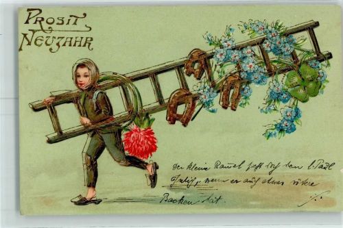 1907 Hufeisen Vergissmeinnicht AK