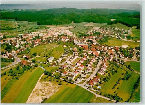Dettingen Rückseite mit Abschürfungen und Kleberesten Fliegeraufnahme