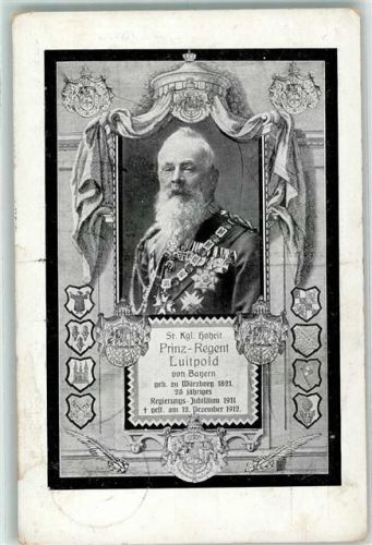 1912 Trauerkarte Prinzregent Luitpold AK
