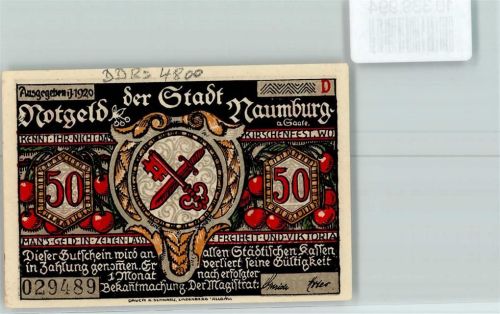 Naumburg 50 Pfennig Notgeld Wappen