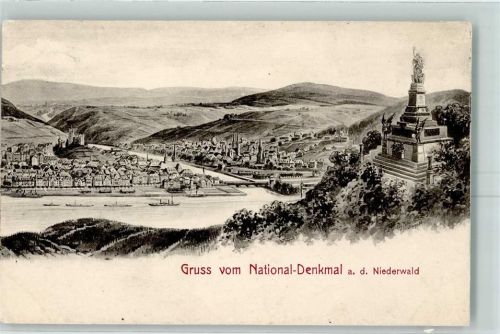 65385 W6220 Niederwald , Jagdschloß 1908 - Niederwalddenkmal Stempel Nationaldenkmal
