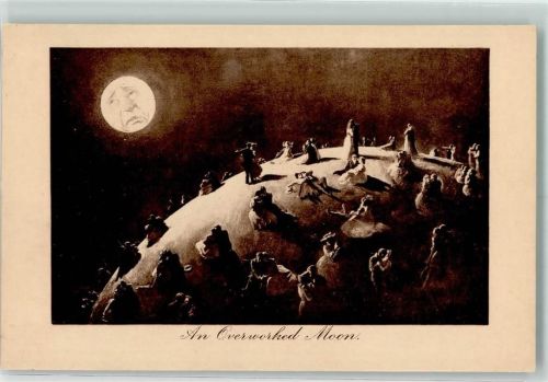 The Gibson Card Nr. 134 An Overworkes Moon Mond Tanz AK