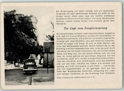 Dahn Felsblock Sage vom Jungfernsprung Postamt