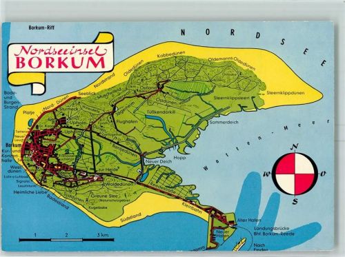 Borkum Stadtplan Nordseeinsel Borkum