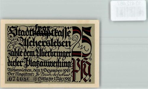 Aschersleben Notgeld Das Krankenhaus