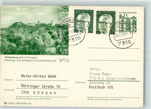Waldenburg Postkarte