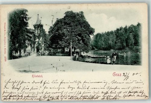 Graz 1900 Hilmteich Ruderboote